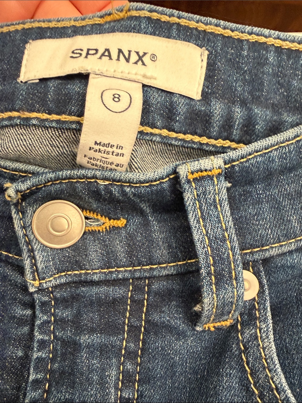 SPANX Dark Indigo Denim Cropped Jeans - Picture 2 of 3